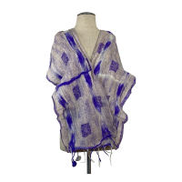 Purple White Vantage Felted Scarf